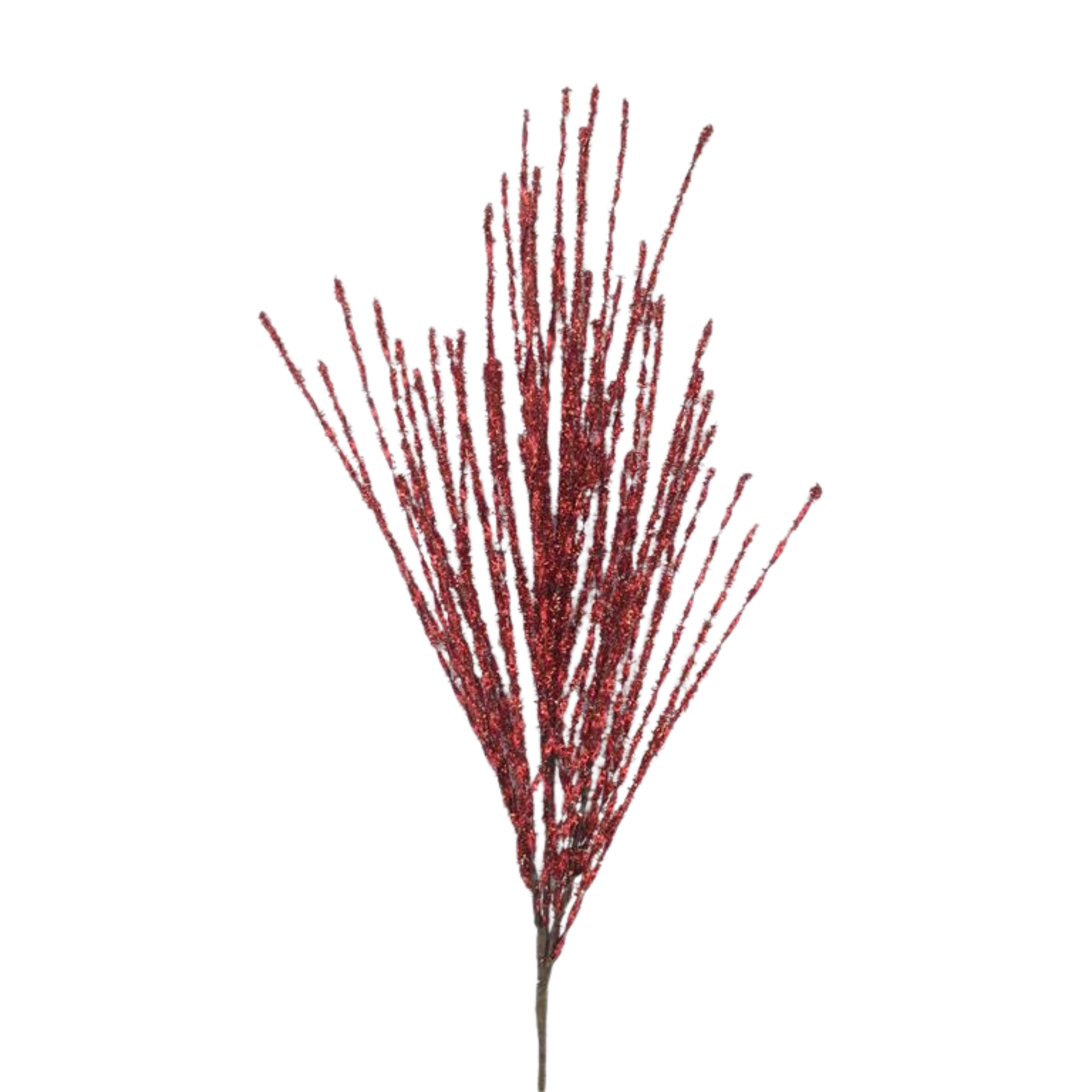 Shop For 41" Tinsel Grass Spray: Red