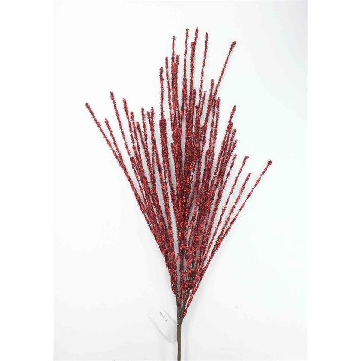 Shop For 41" Tinsel Grass Spray: Red