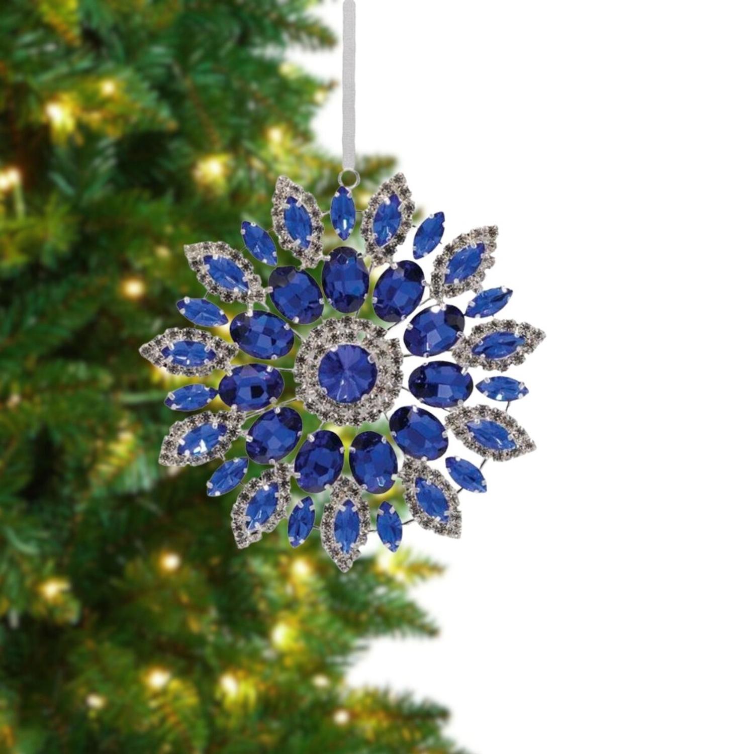 Shop For 4.25in Hanging Faux Jewel Ornament: Blue