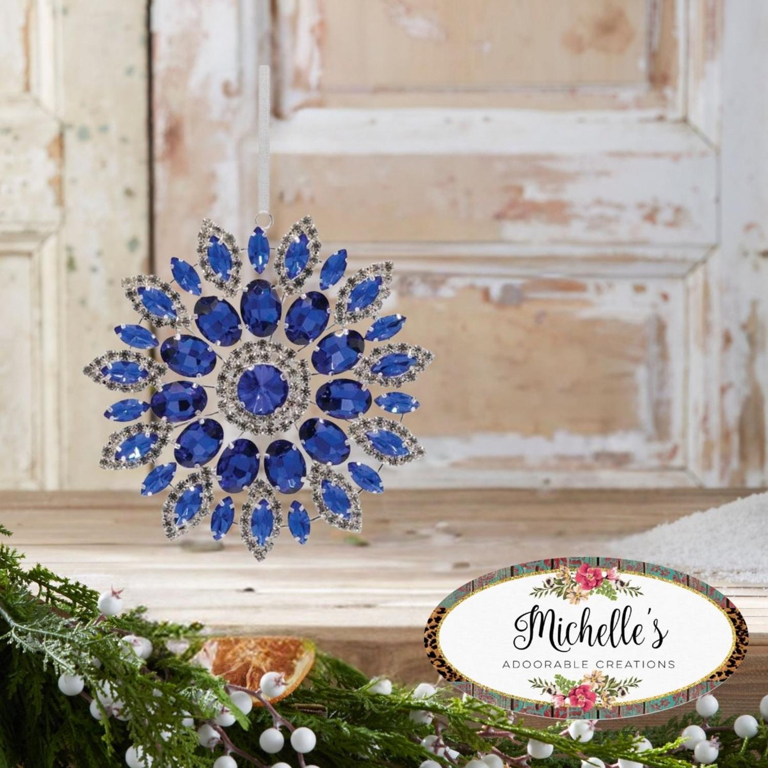 Shop For 4.25in Hanging Faux Jewel Ornament: Blue