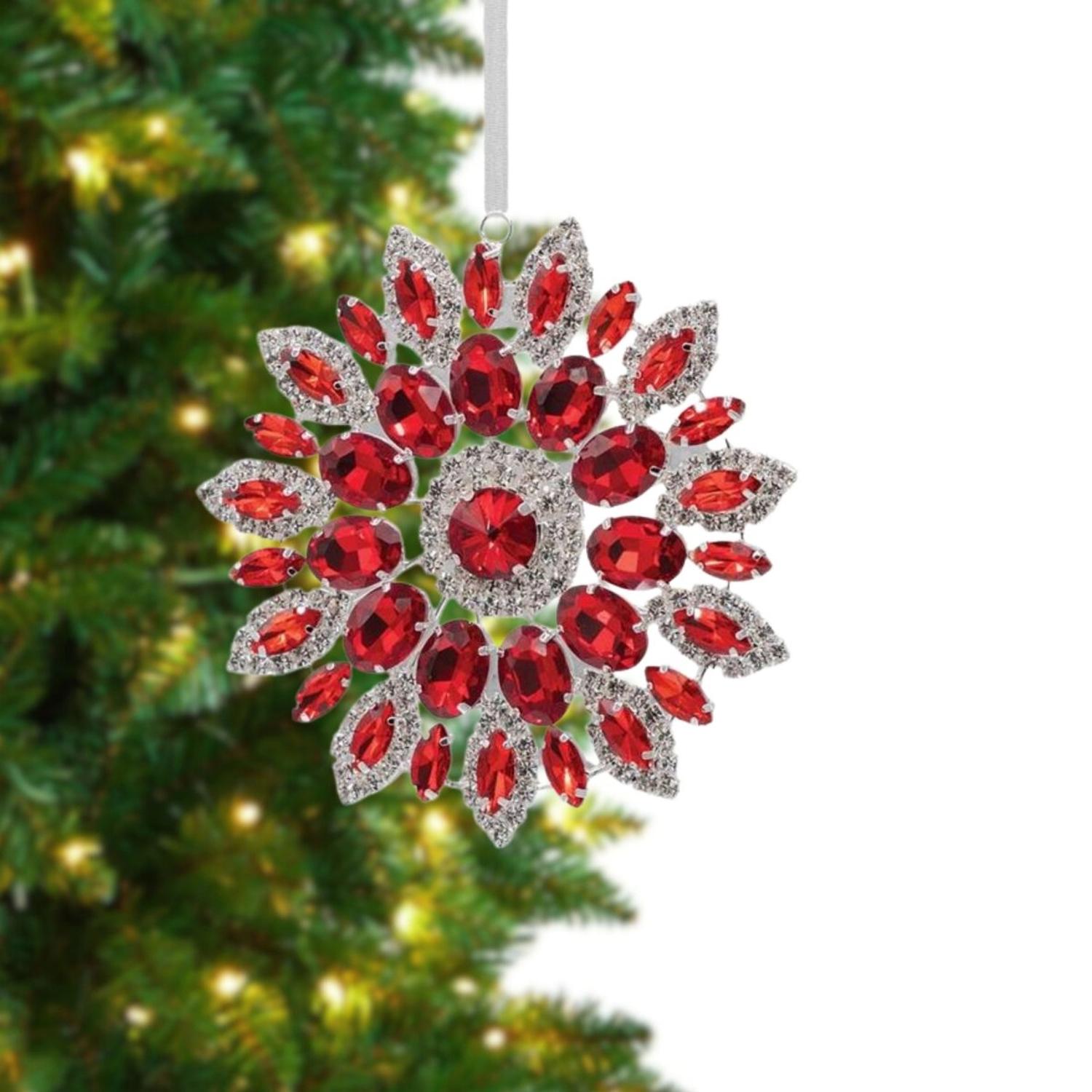 Shop For 4.25in Hanging Faux Jewel Ornament: Red