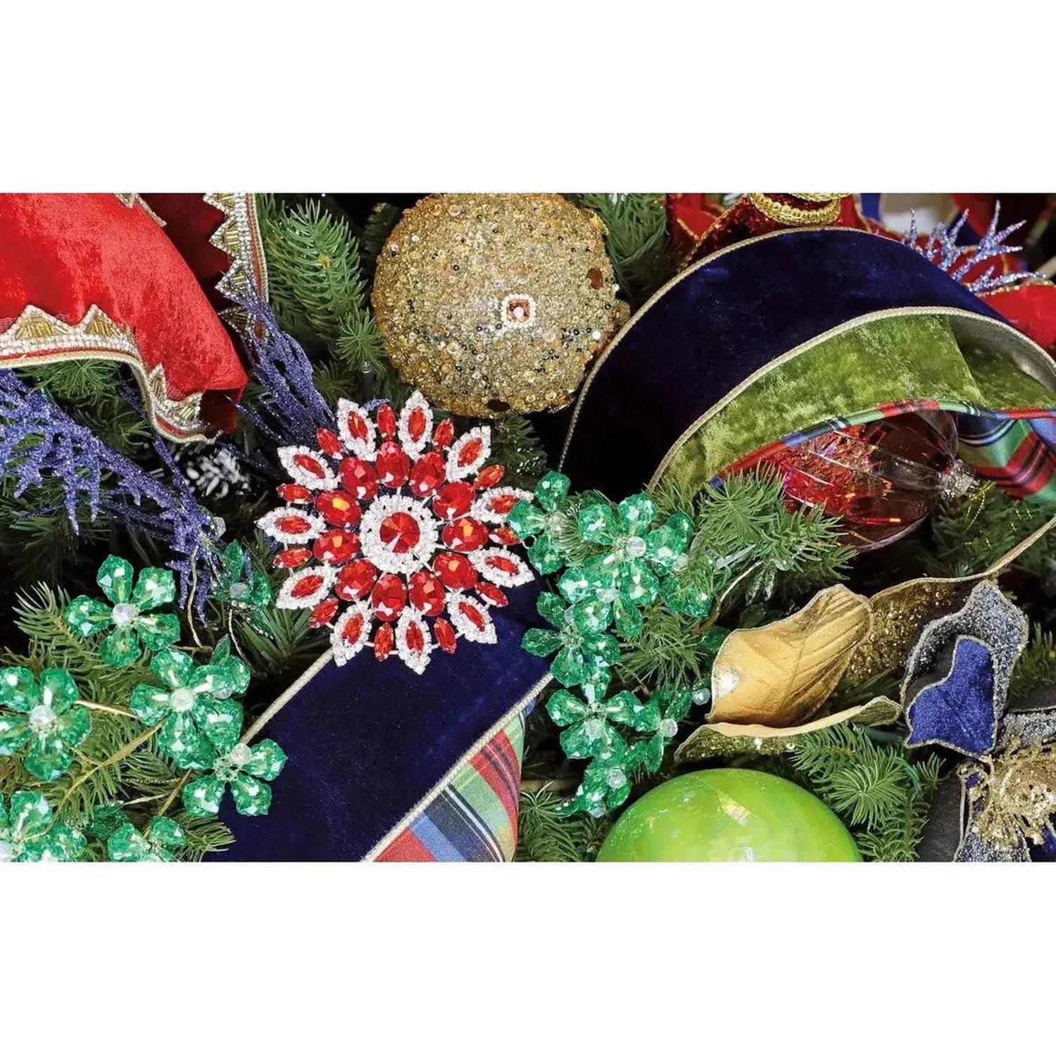 4.25in Hanging Faux Jewel Ornament: Red