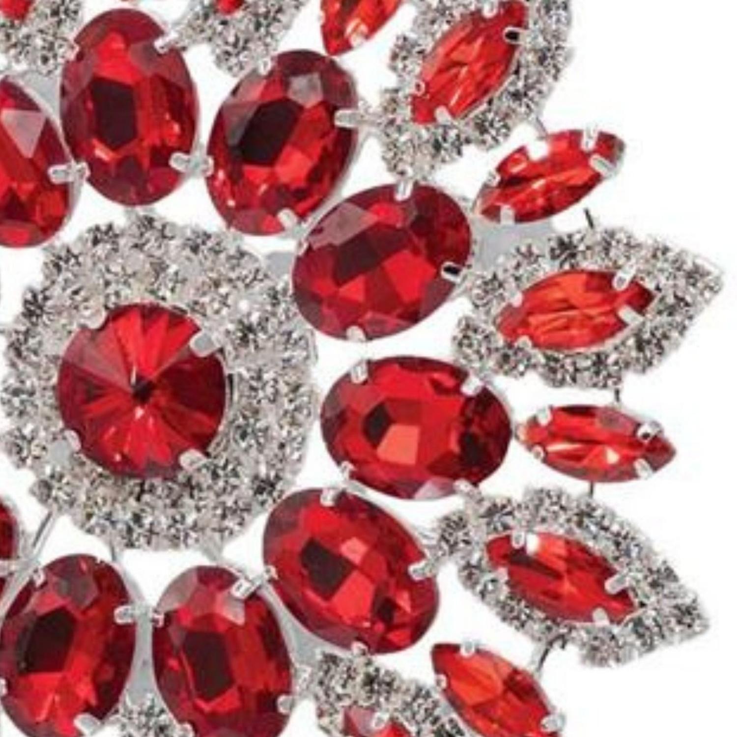 4.25in Hanging Faux Jewel Ornament: Red