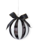Shop For 4.25in Vertical Striped Glass Ball Ornament: Black/White