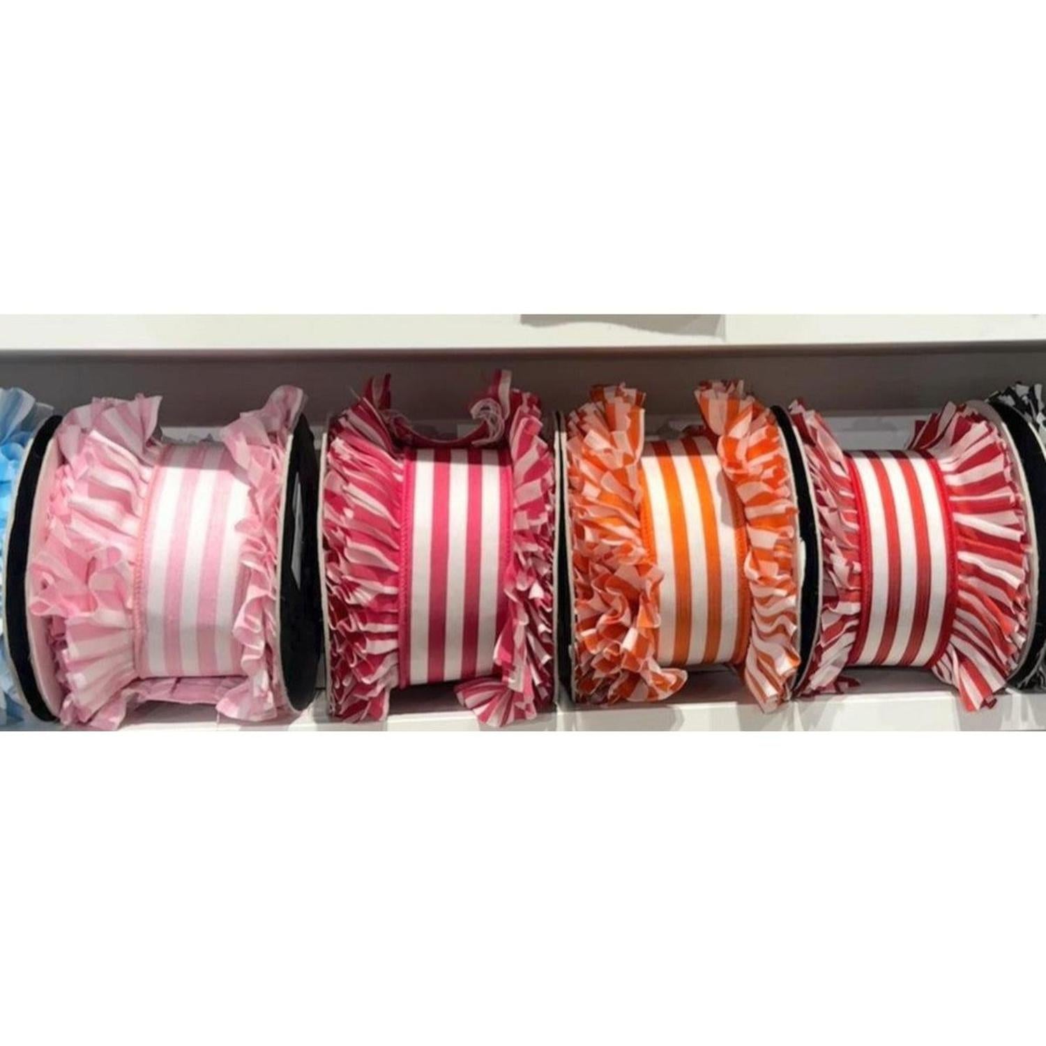 4.5" Candy Wrap Ruffle Ribbon: Red (5 Yards)