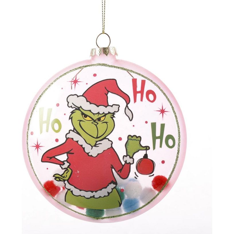 Shop For 4.5" Pink Green Monster Glass Disc Ornament
