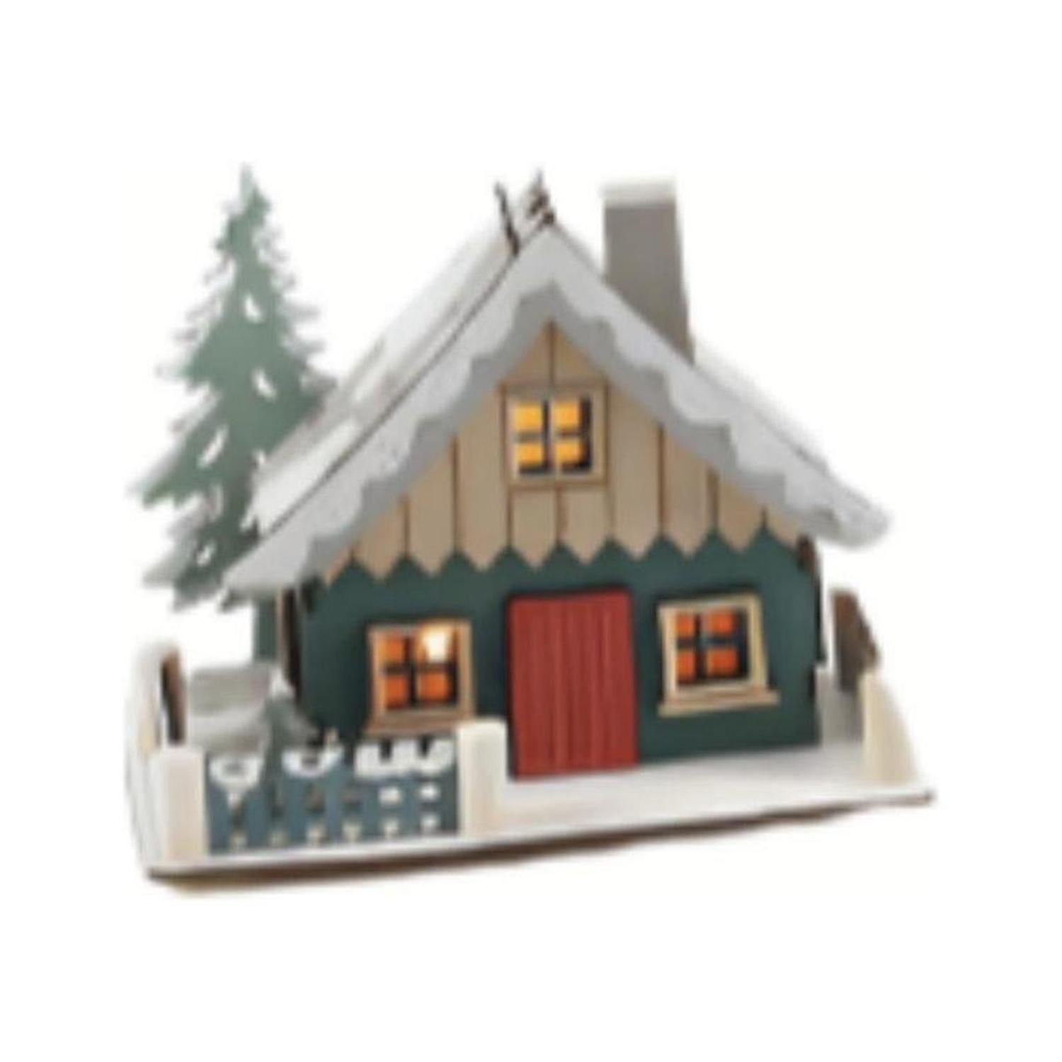 4.5" Ski Lodge Lighted Display
