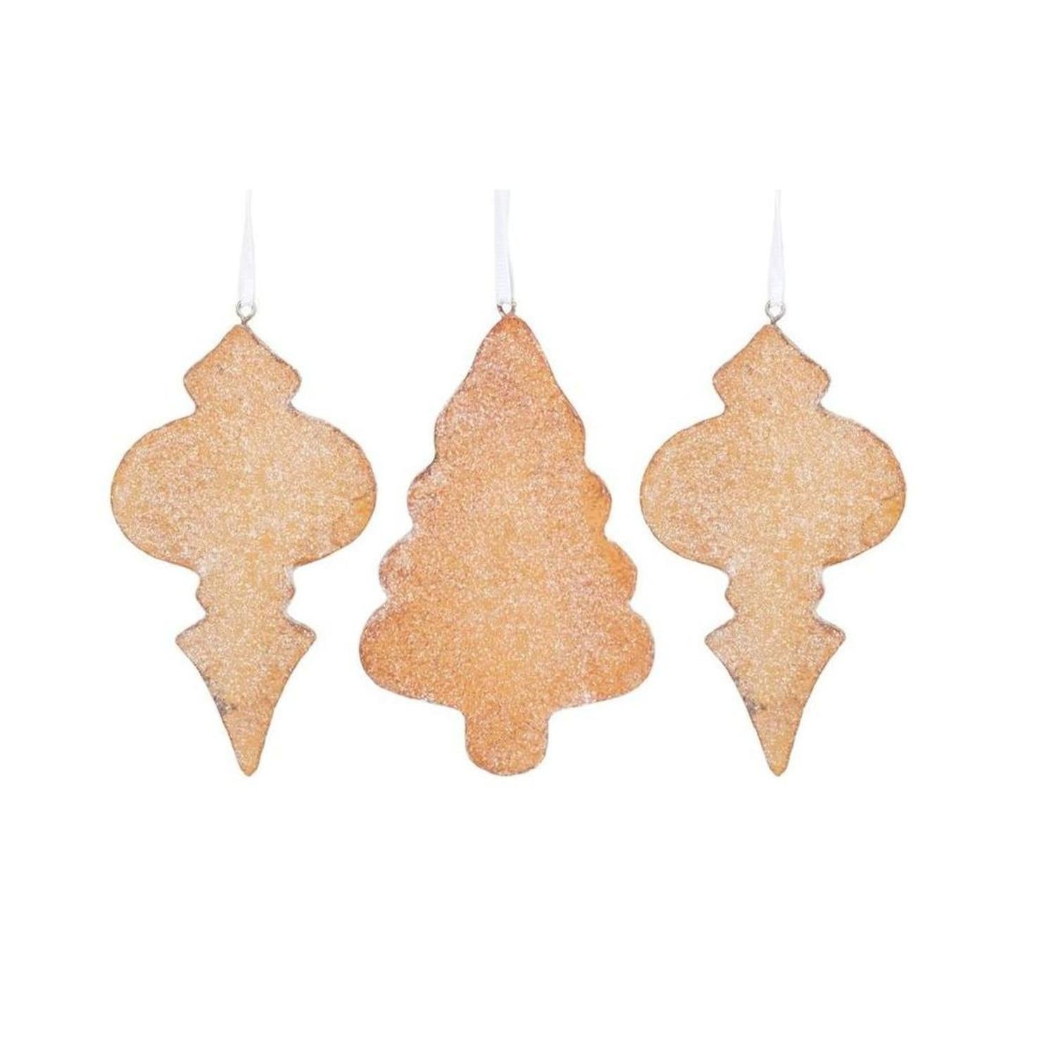 4.5" White Icing Gingerbread Ornaments (Asst 3)