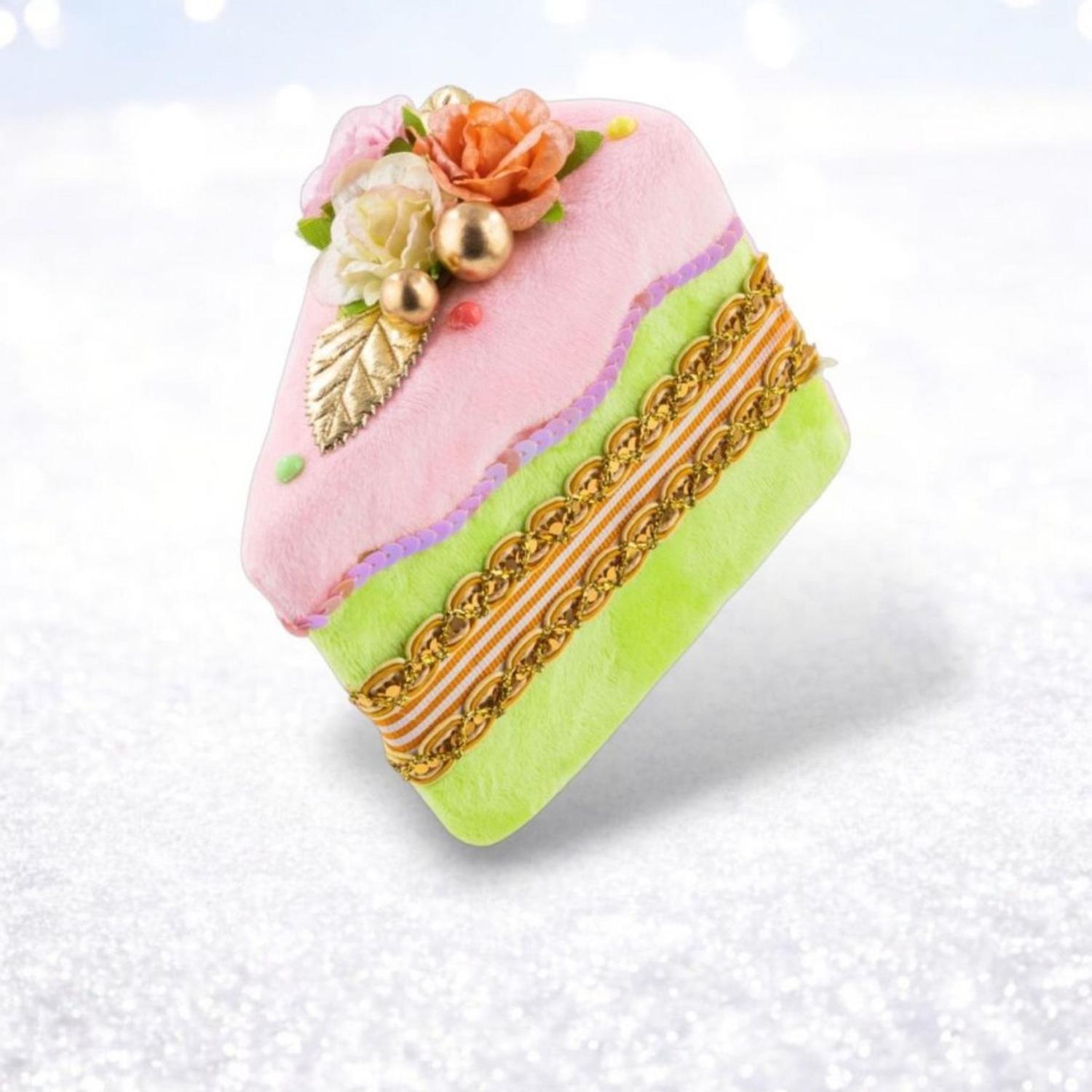 4.5in Green Cake Slice Ornament