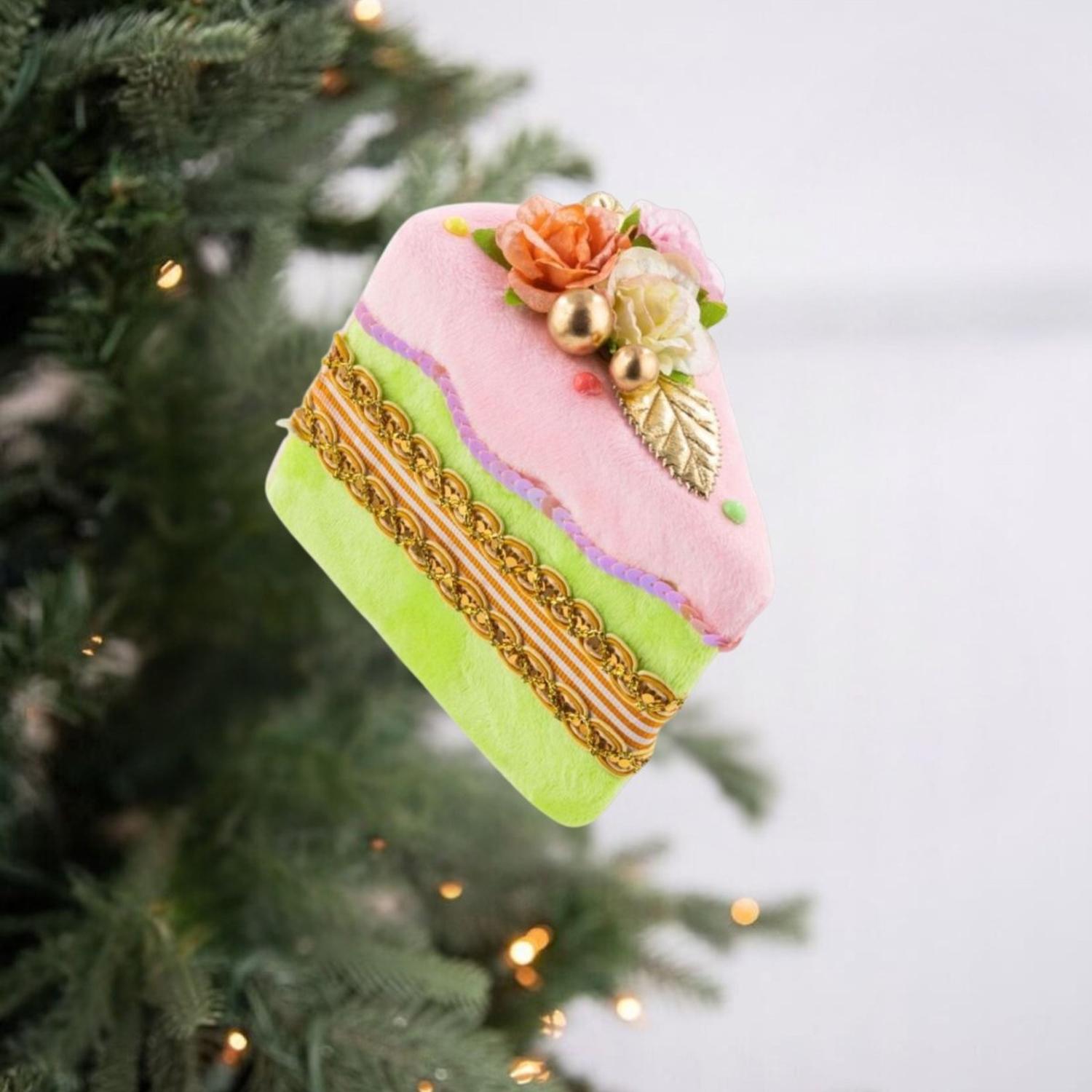 4.5in Green Cake Slice Ornament