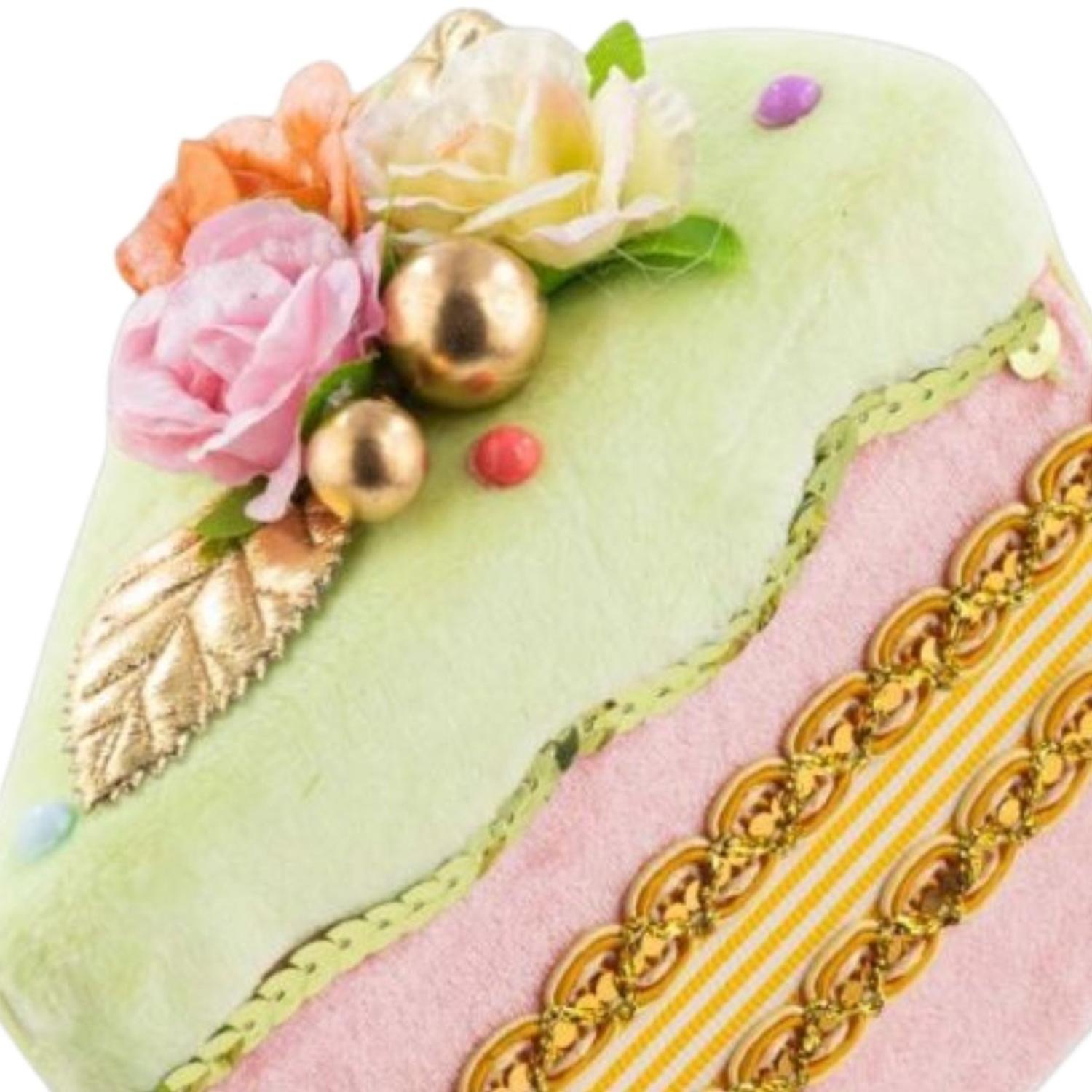 4.5in Pink Cake Slice Ornament
