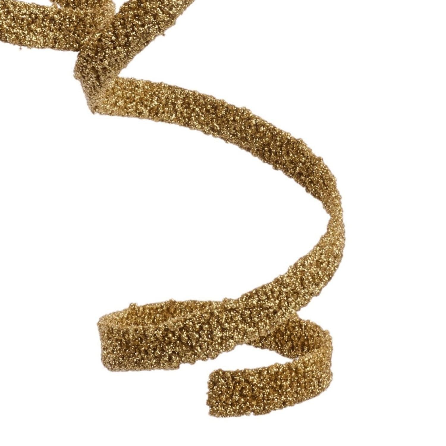 46" Glitter Bead Curly Spray: Gold