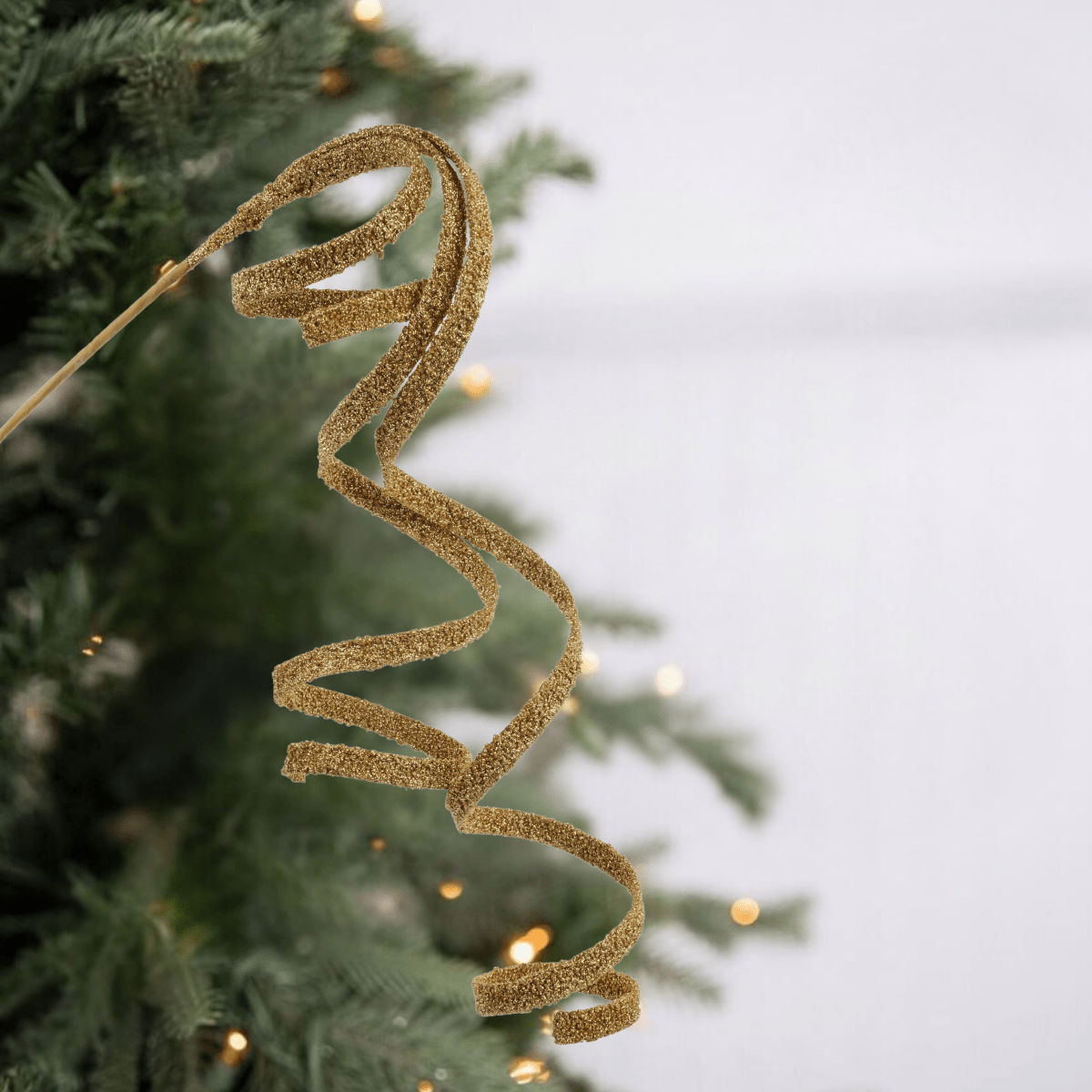 Shop For 46" Glitter Bead Curly Spray: Gold