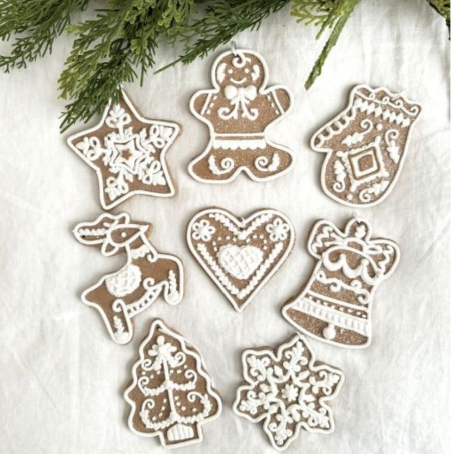 4.75" Box of Gingerbread Cookie Christmas Ornaments