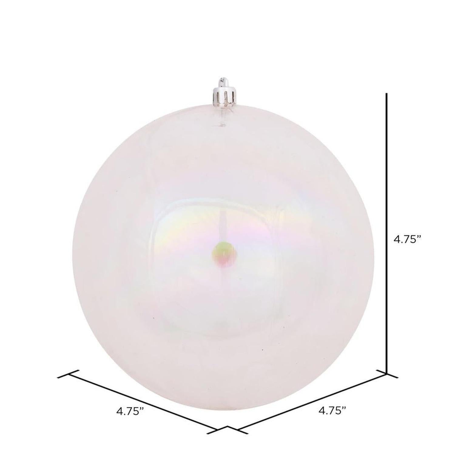 4.75" Clear Iridescent Ball Ornament