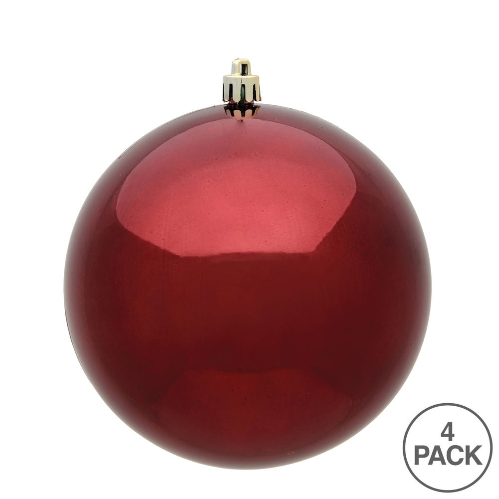 Shop For 4.75in Burgundy Shiny Christmas Ball Ornament (Set of 4)