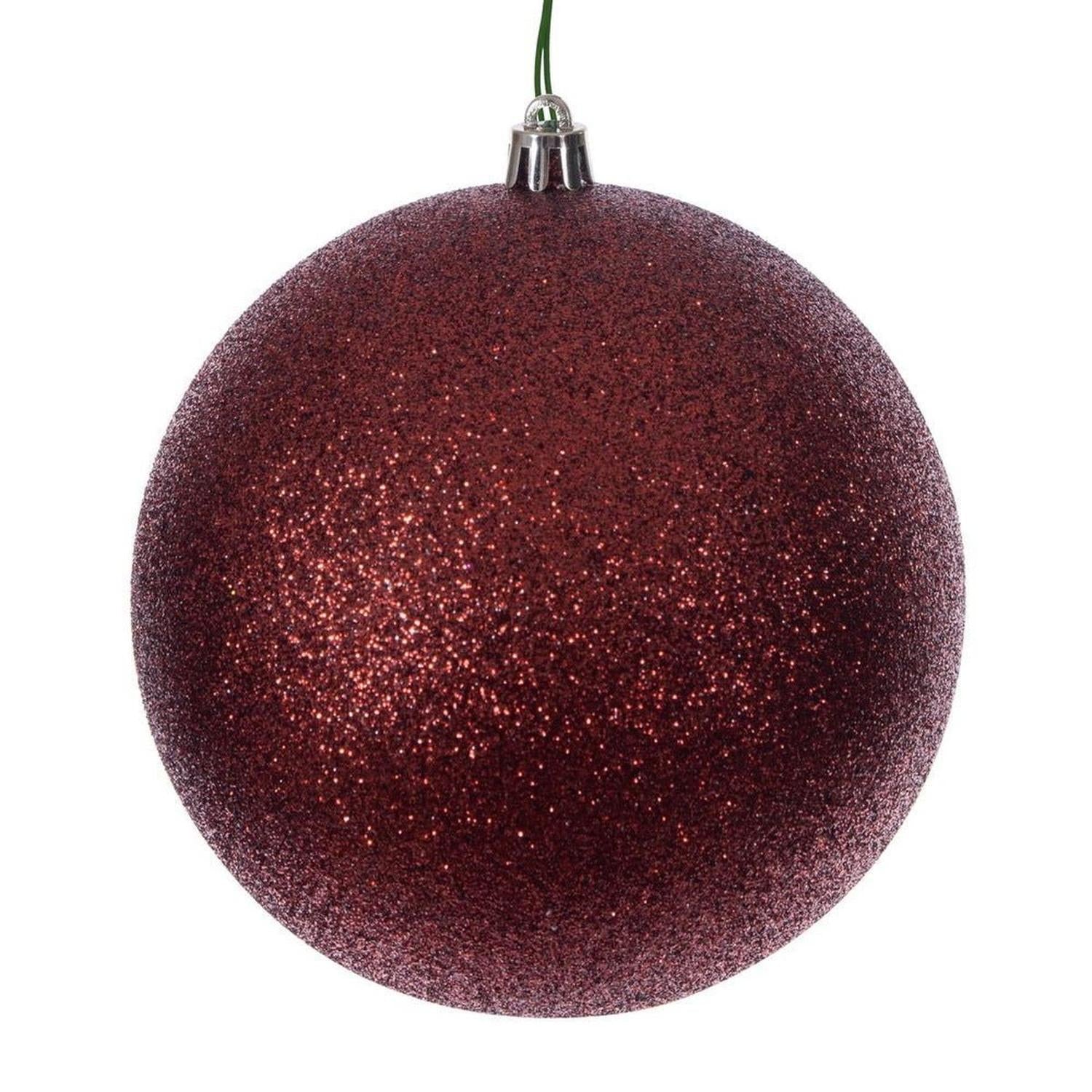 4.75in Crimson Red Glitter Ball Ornament (4 Pack)