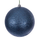 Shop For 4.75in Denim Blue Glitter Ball Ornament (4 pack)