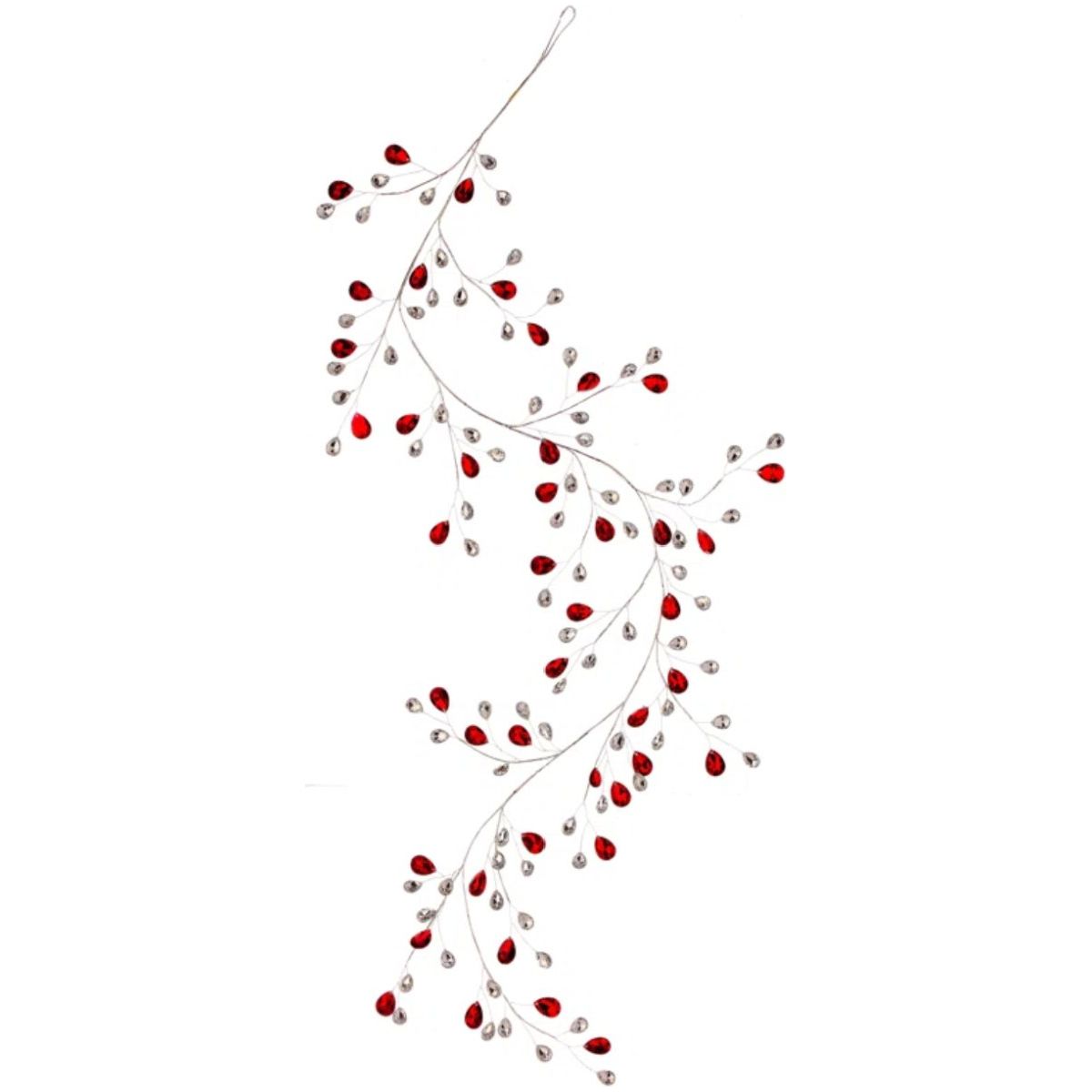 Shop For 48" Metal Jewel Garland: Red/Clear
