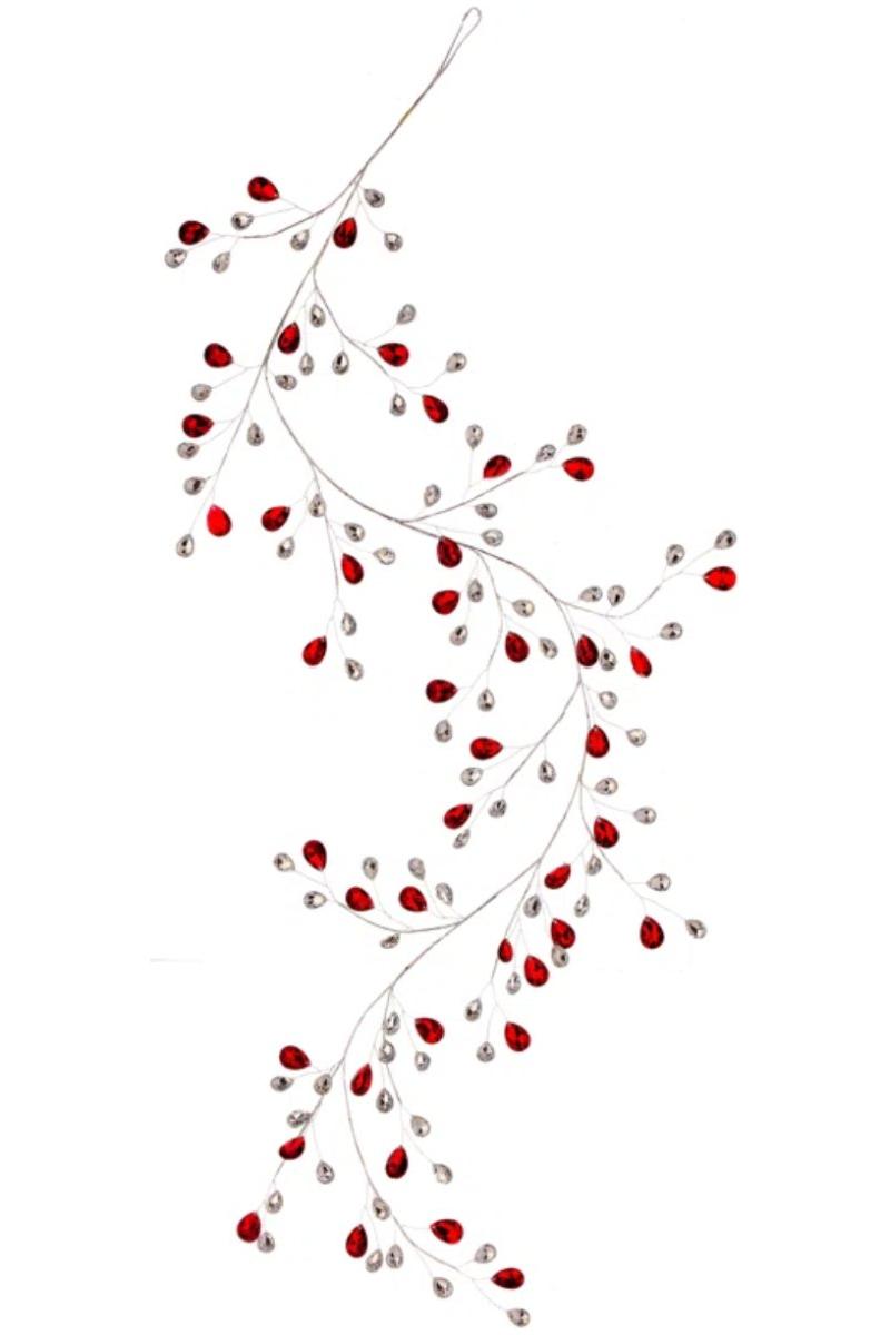 Shop For 48" Metal Jewel Garland: Red/Clear