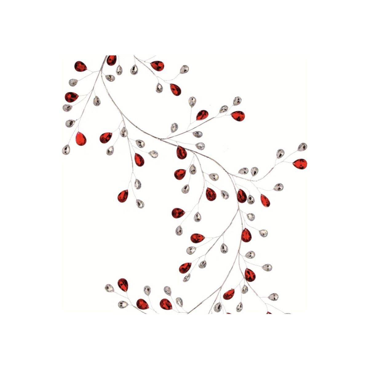 Shop For 48" Metal Jewel Garland: Red/Clear