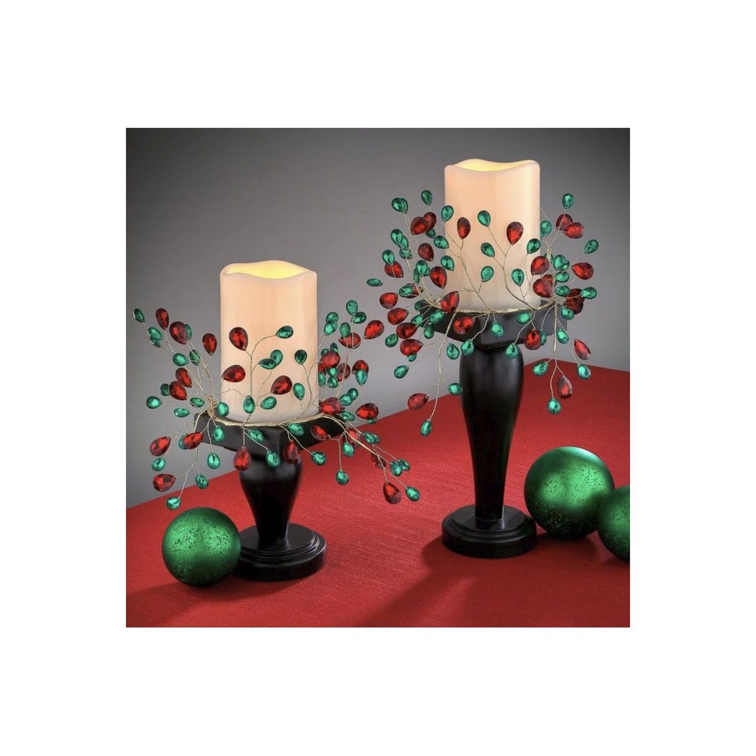 Shop For 48" Metal Jewel Garland: Red/Green