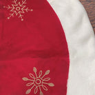 Shop For 48" Red Snowflake Embroidered Tree Skirt With Faux Fur Trim