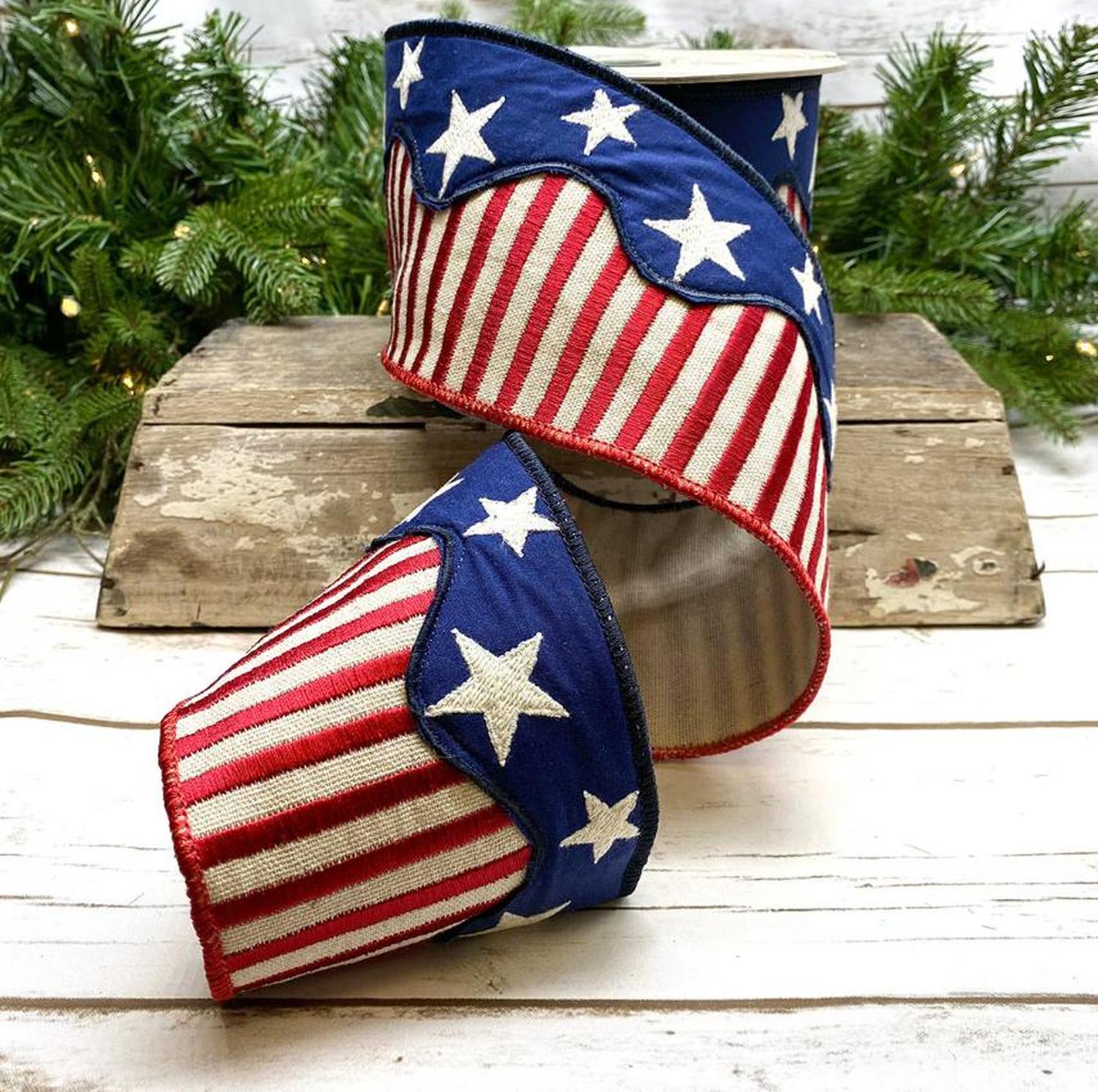 4in American Flag Ribbon: Patriotic (5 Yards)