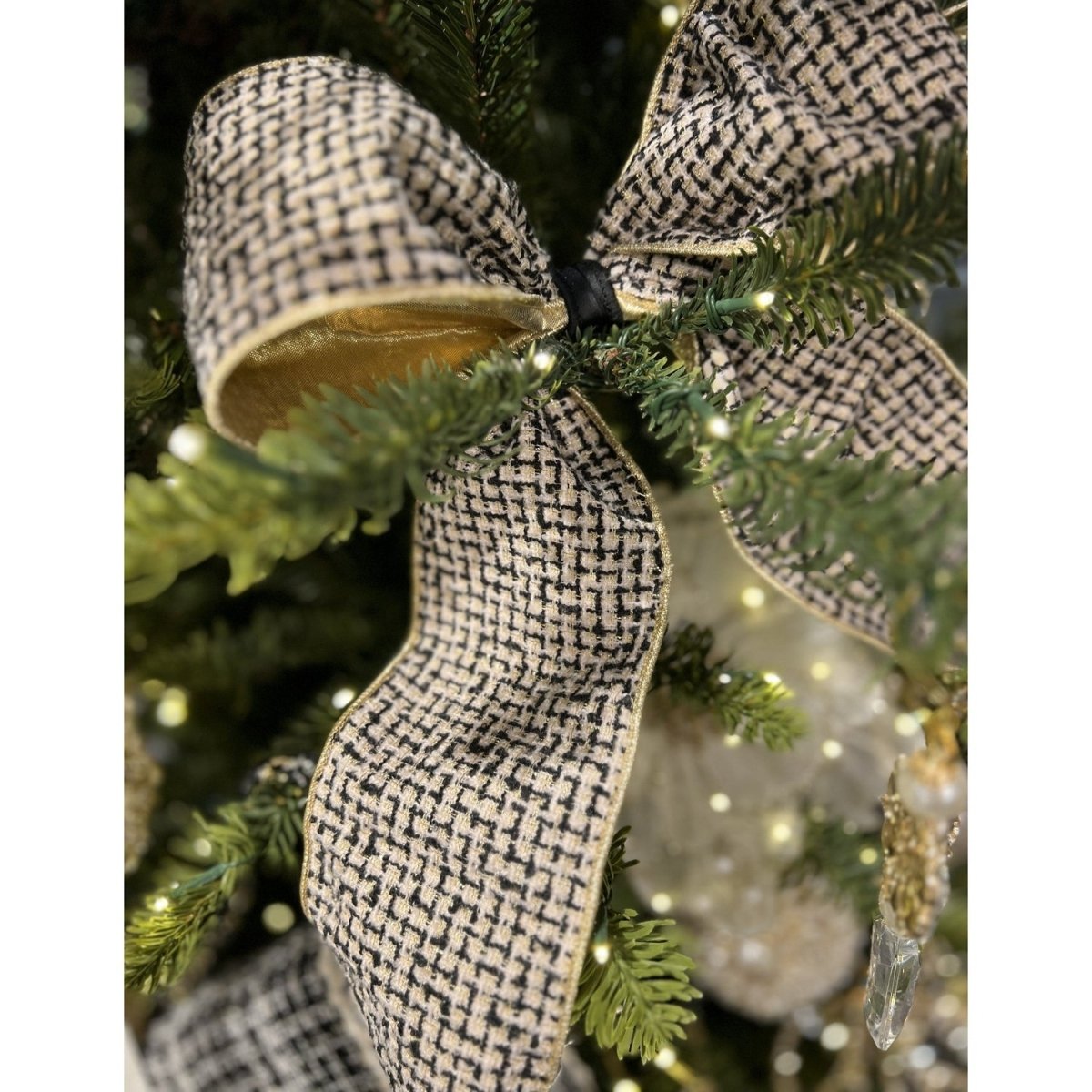 Shop For 4in Black and White Tweed Ribbon (10 Yards)