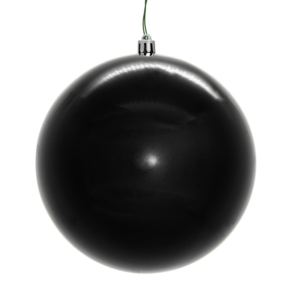 Shop For 4in Black Shiny Seamless Ornament Balls (Set of 6)