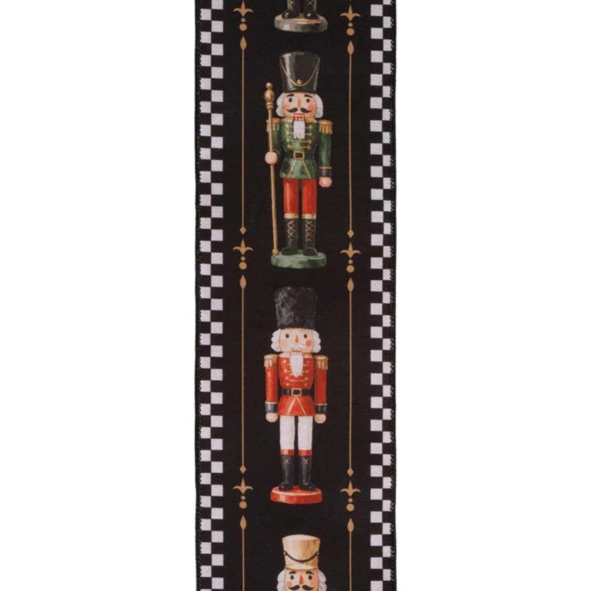 Shop For 4in Black White Check Edge Nutcracker Ribbon (10 Yards)