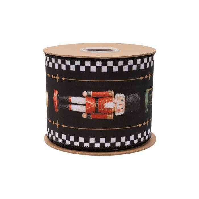 Shop For 4in Black White Check Edge Nutcracker Ribbon (10 Yards)
