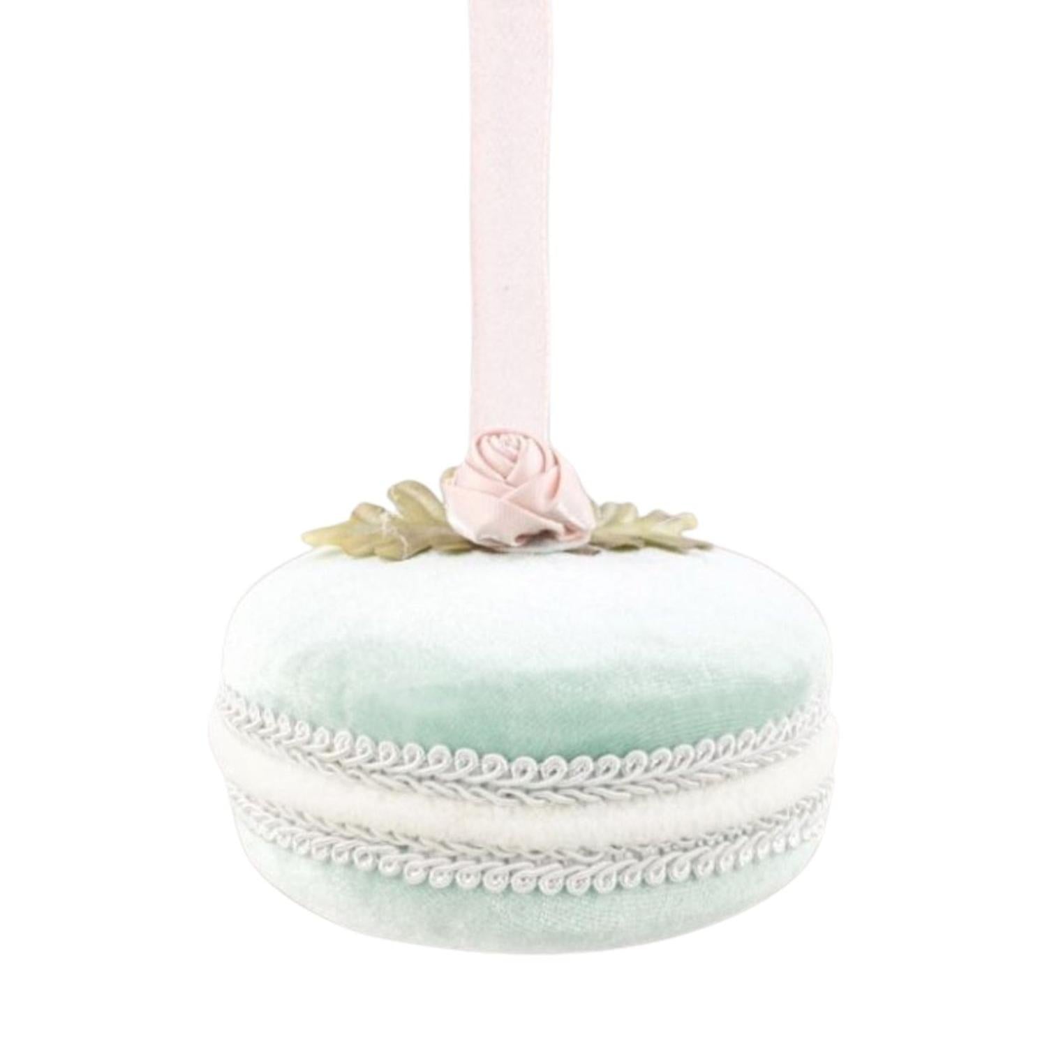 4in Blue Macaron Ornament