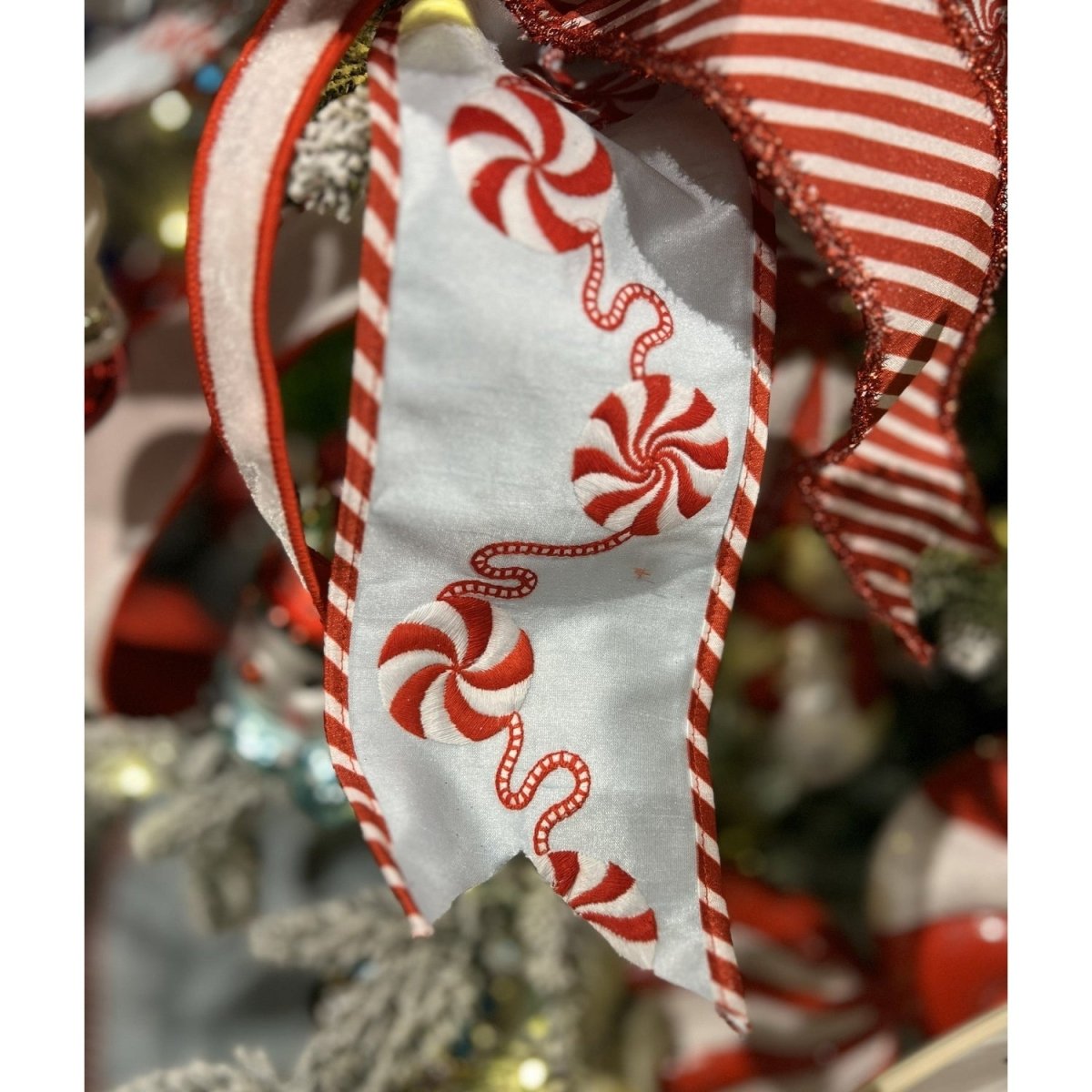 Shop For 4in Blue Peppermint Ribbon (10 Yards)