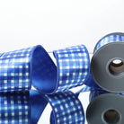 Shop For 4in Blue Print Plaid Ribbon (5 Yards)