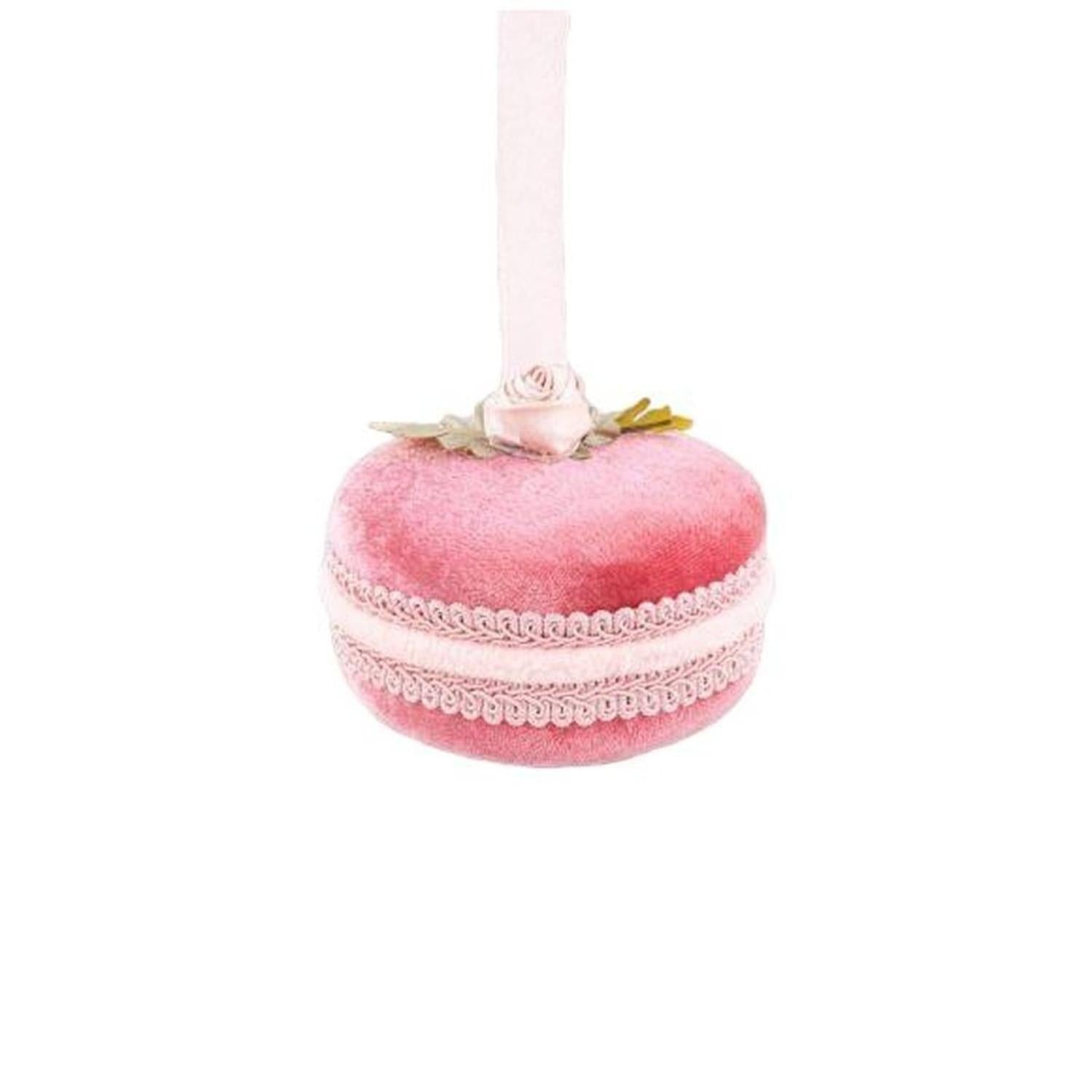 4in Bright Pink Macaron Ornament