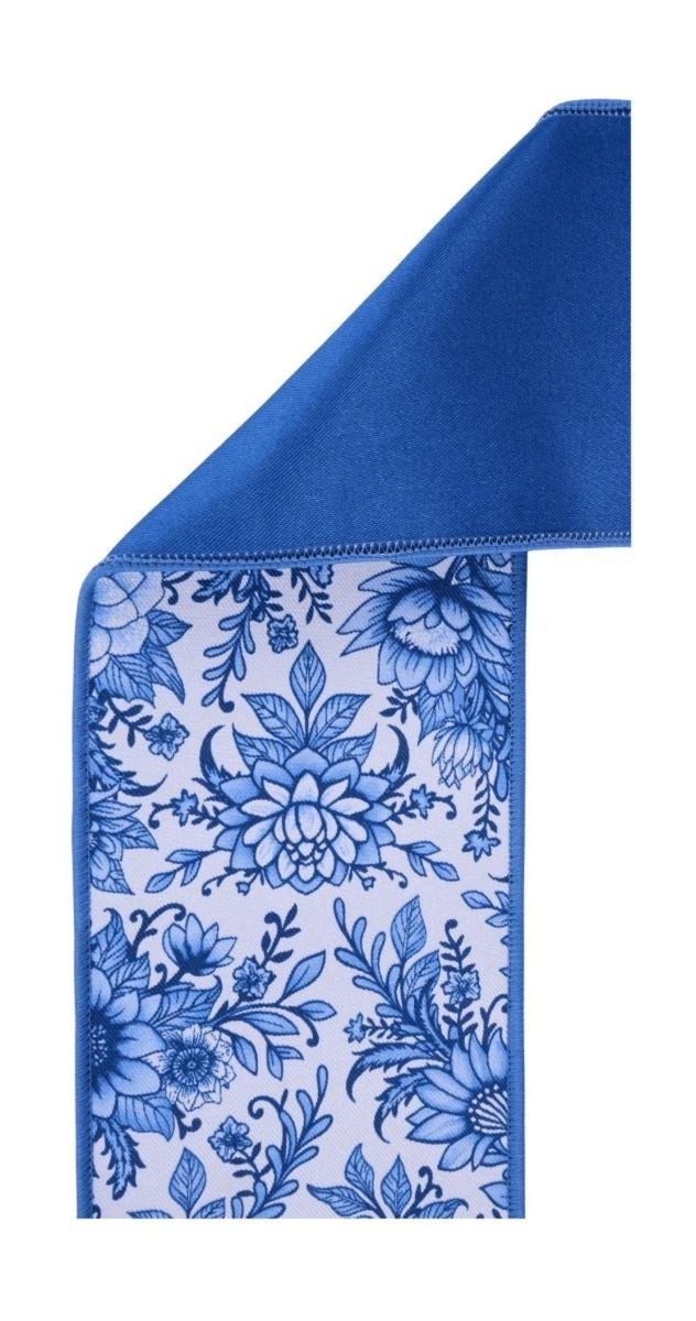 Shop For 4in Chinoiserie Fused Ribbon: Blue (10 Yards)