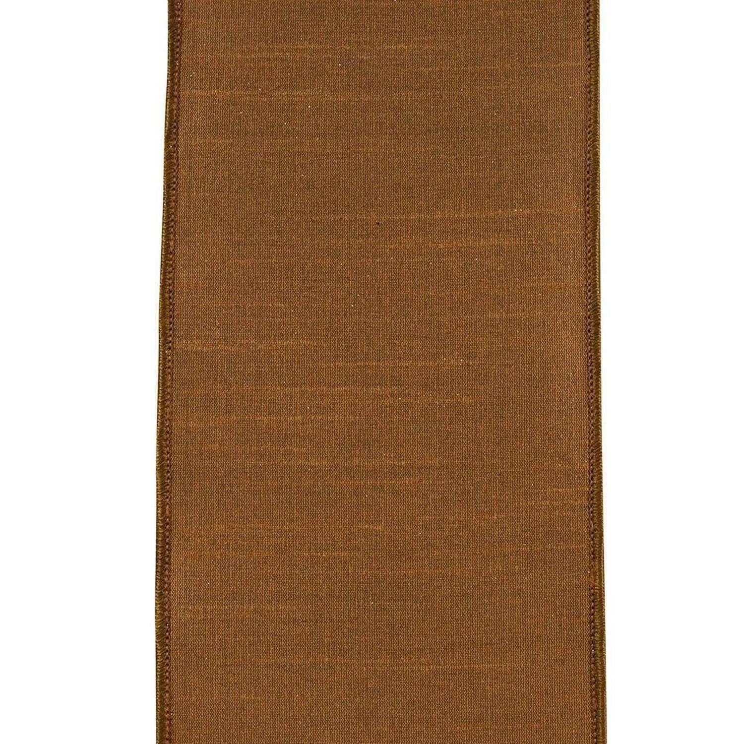 4in Diagonal Glitter Stripe Ribbon: Brown (5 Yards)