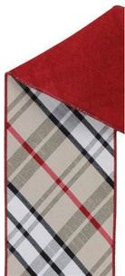 Shop For 4in Diagonal Plaid Ribbon: Red/Tan (10 Yards)