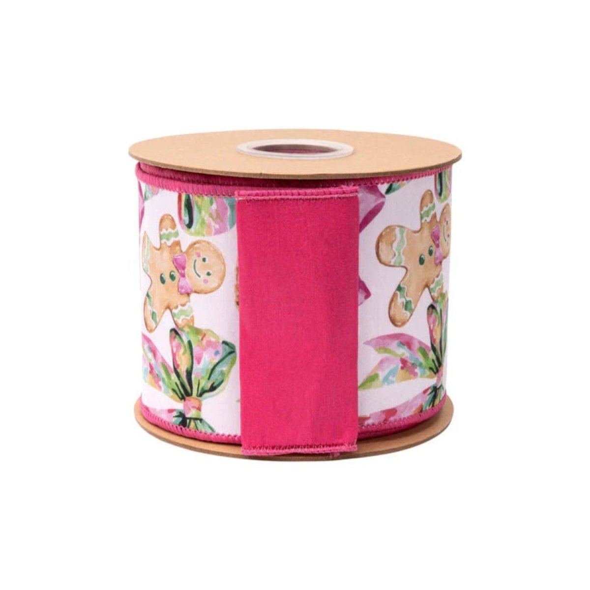 Shop For 4in Dupioni Pink Gingerbread and Bows Ribbon (10 Yards)