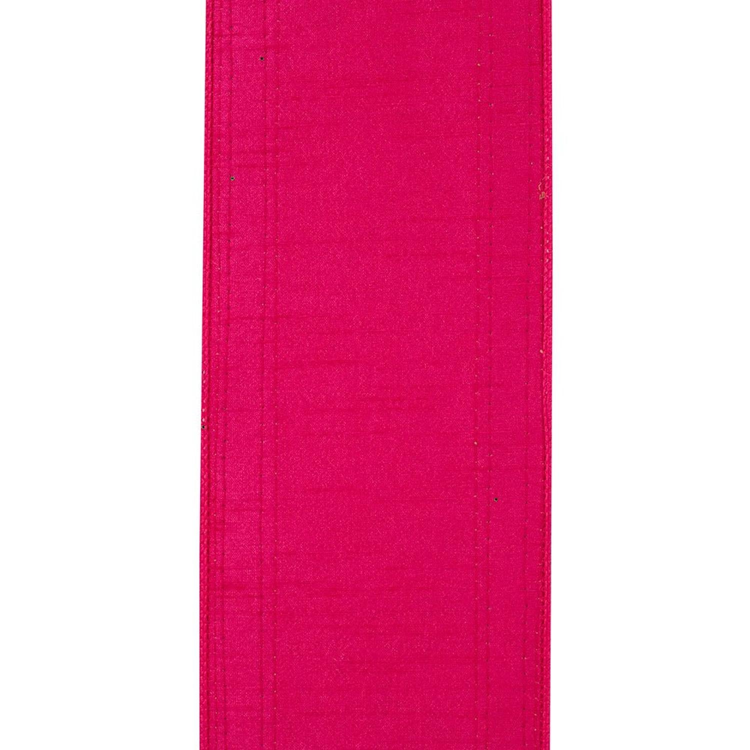 Shop For 4in Dupioni Regalia Glitter Ribbon: Fuchsia/Green (5 Yards)