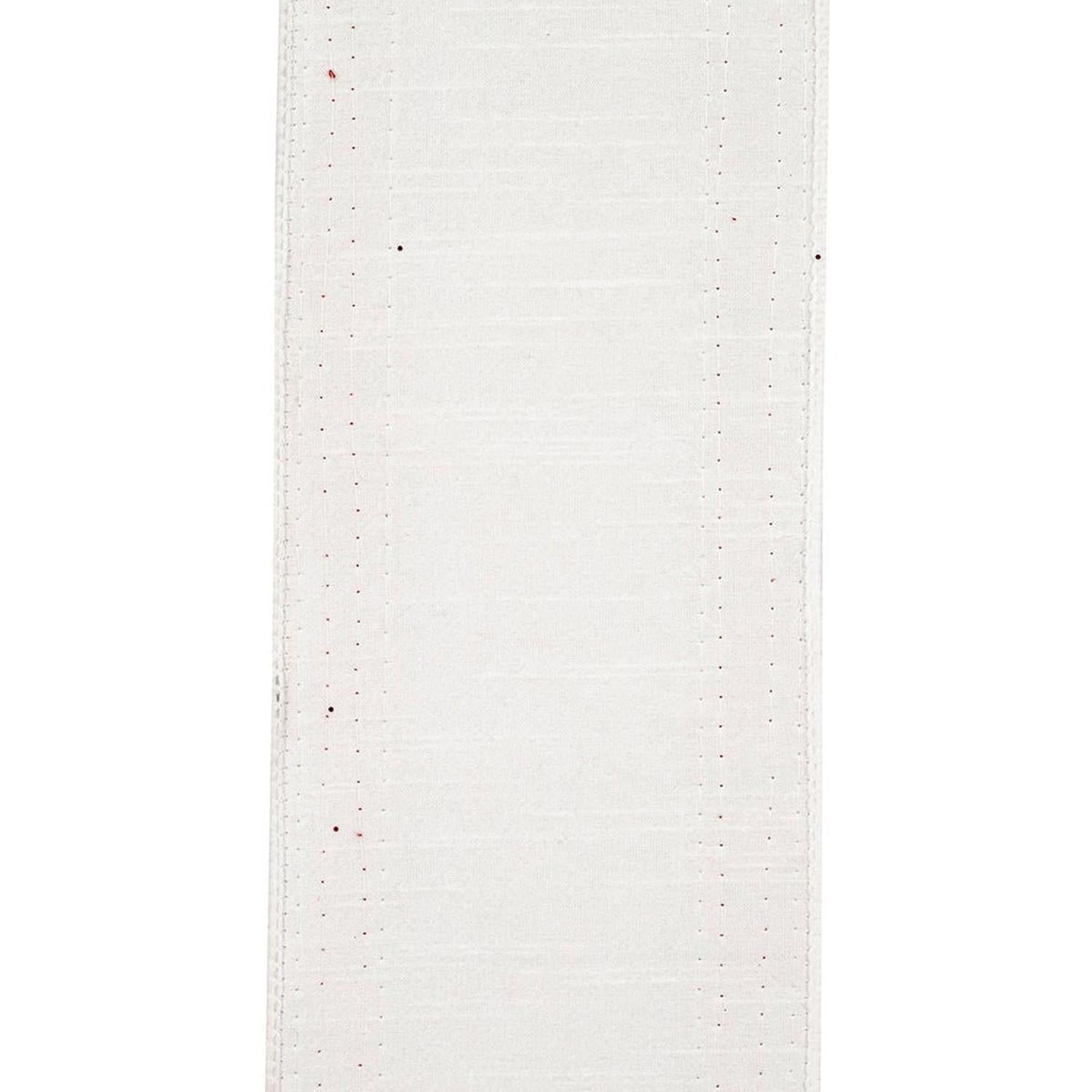 4in Dupioni Regalia Glitter Ribbon: Red/White (5 Yards)