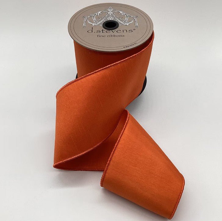 Shop For 4in Faux Dupion Ribbon: Orange (10 Yards)