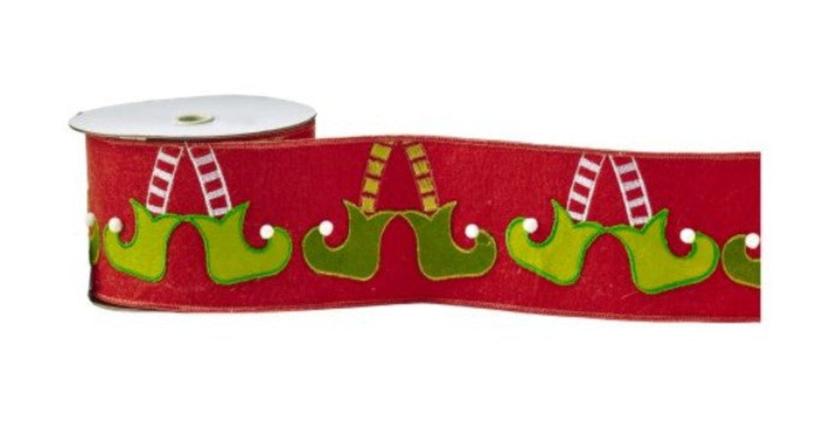 Shop For 4in Felt Elves Boot Ribbon: Red (5 Yards)