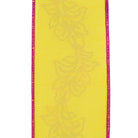 Shop For 4in Filigree Embroidery Ribbon: Yellow/Fuchsia (5 Yards)