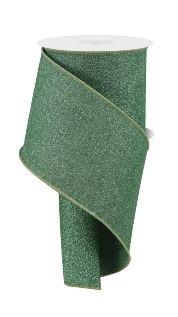 Shop For 4in Fine Glitter on Royal Ribbon: Sage Green (10 Yards)