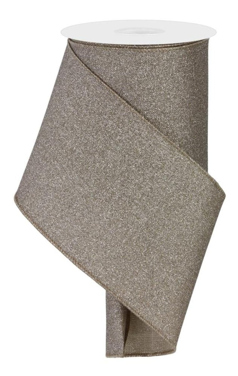 Shop For 4in Fine Glitter on Royal Ribbon: Taupe (10 Yards)