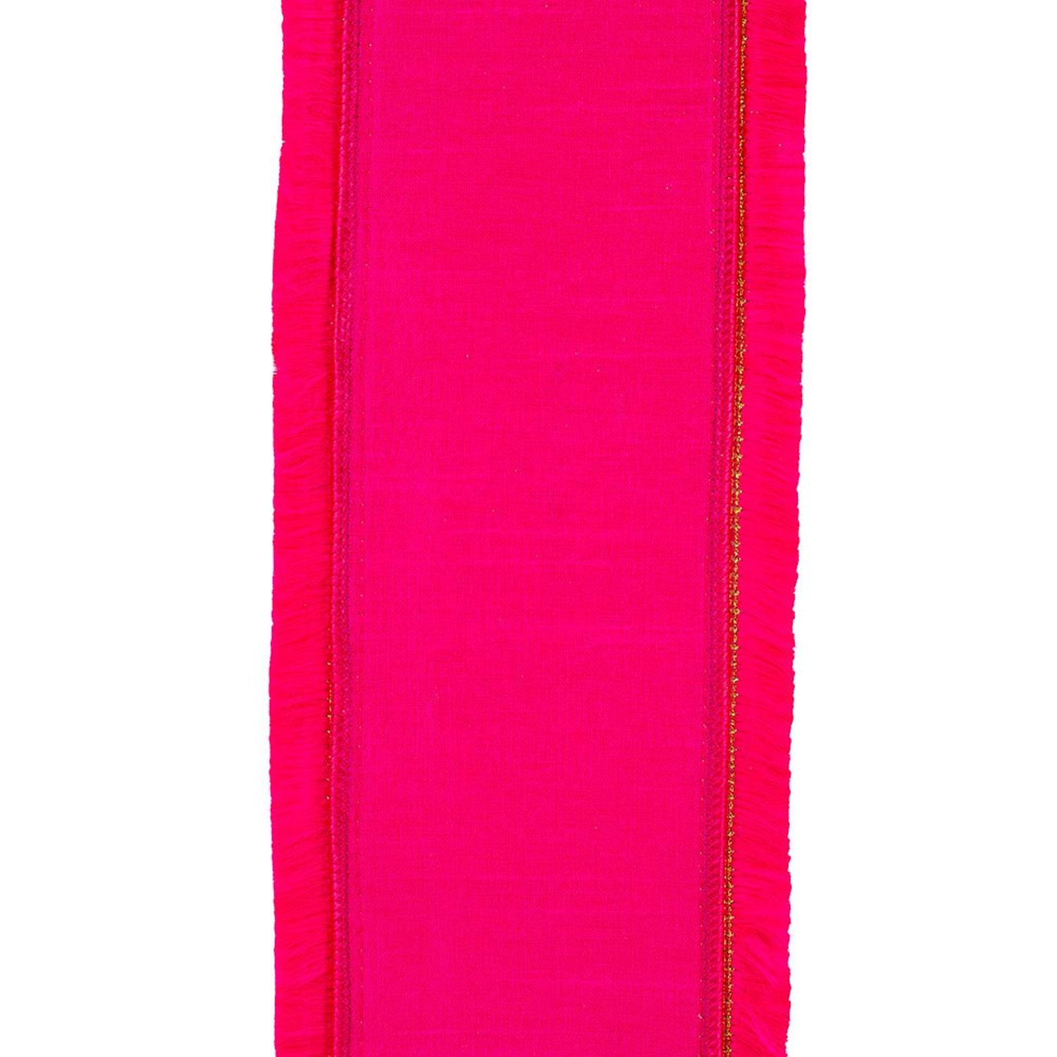 Shop For 4in Fringe Gilded Dupioni Ribbon: Fuchsia (5 Yards)