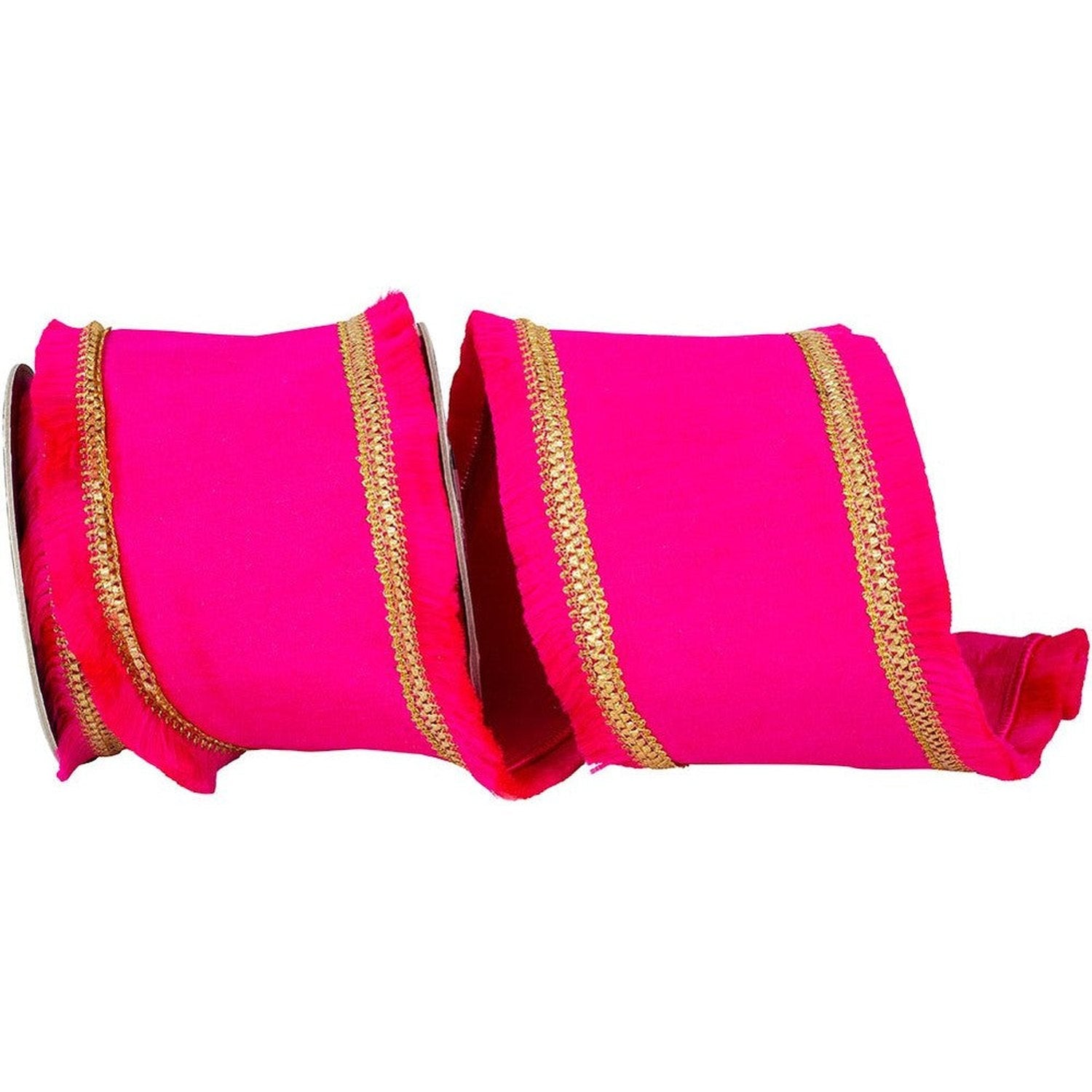 Shop For 4in Fringe Gilded Dupioni Ribbon: Fuchsia (5 Yards)