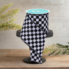 Shop For 4in Glitter Check Ribbon: Black (10 Yards)